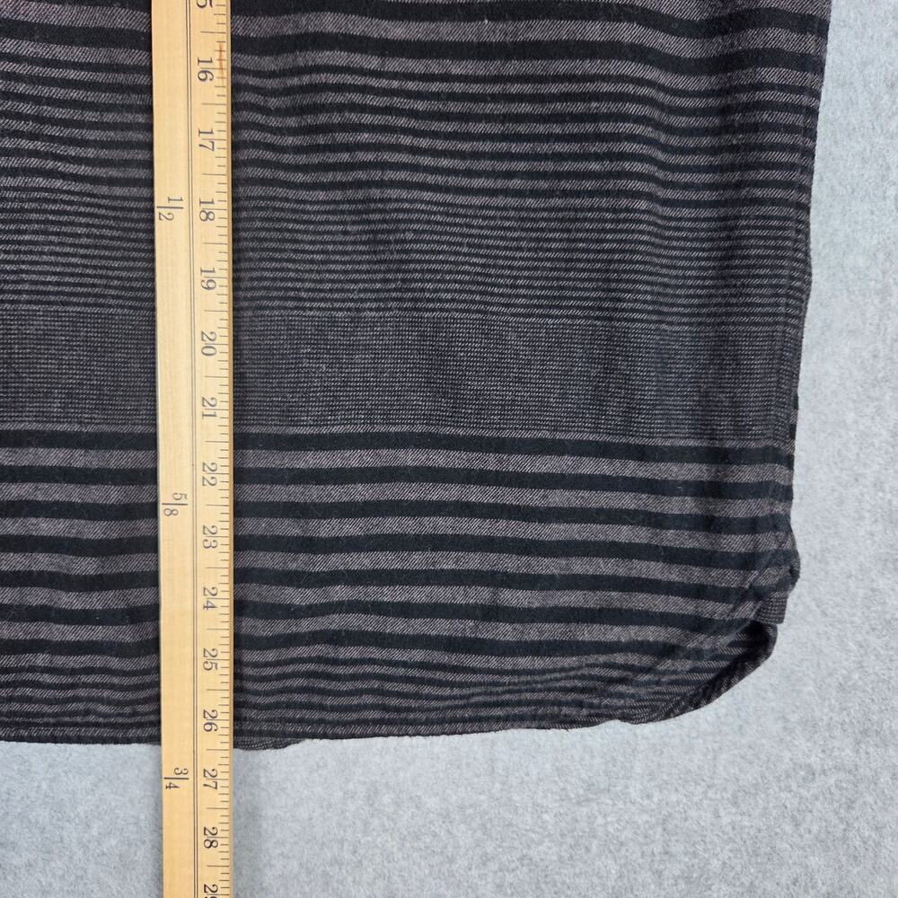 Levi's Mens Medium Black Gray Stripe Long Sleeve Flannel Button Down Shirt - Picture 10 of 13